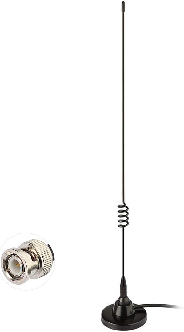 HF VHF UHF Ham Amateur Mobile Radio Police Scanner Antenna Magnetic Base BNC Male Compatible with Uniden Bearcat