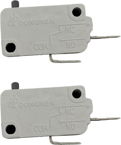 KW3A Microwave Oven Door Switch 16A 125/250V Door Interloc (2 pack Normally Open）Microwave Oven Door Switch Replacement Part