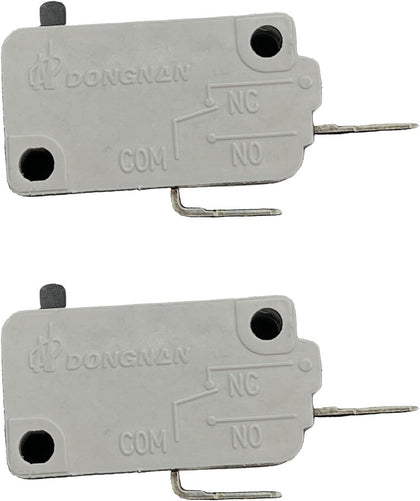 KW3A Microwave Oven Door Switch 16A 125/250V Door Interloc (2 pack Normally Open）Microwave Oven Door Switch Replacement Part