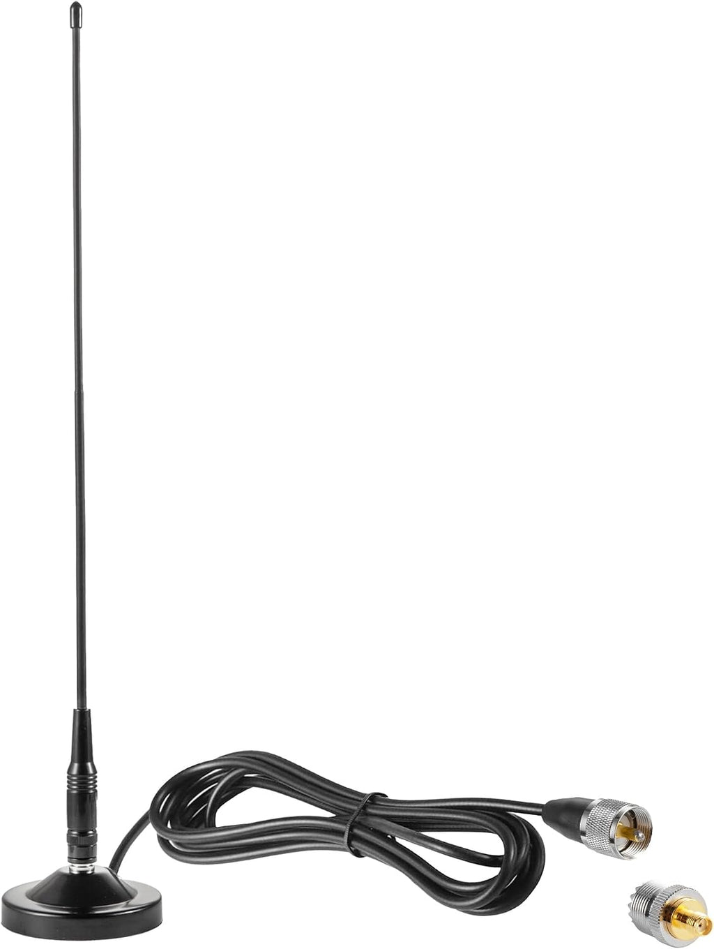 Vehicle Car Mobile Ham Radio GMRS Soft Whip Antenna, UHF VHF 136-174MHz 400-470MHz 2meter 70CM Magnetic Base Mount