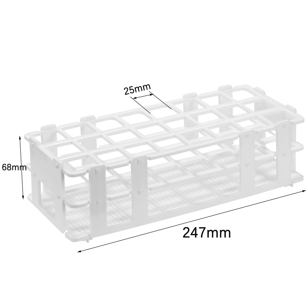 Plastic Lab Tube Rack Storage Stand Holder Detachable for 25mm ID, 24 Holes