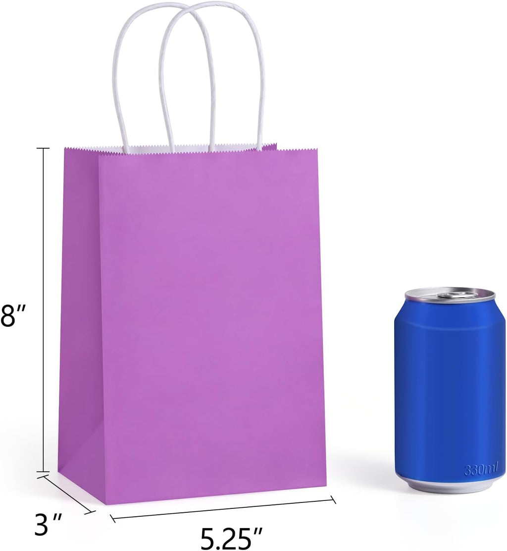 Gift Bags with Handles 5.25x3x8 Inch Assorted Colors 24 Pack