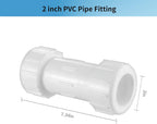 LESSO 2" PVC Compression Coupling, 2PCS, NSF White