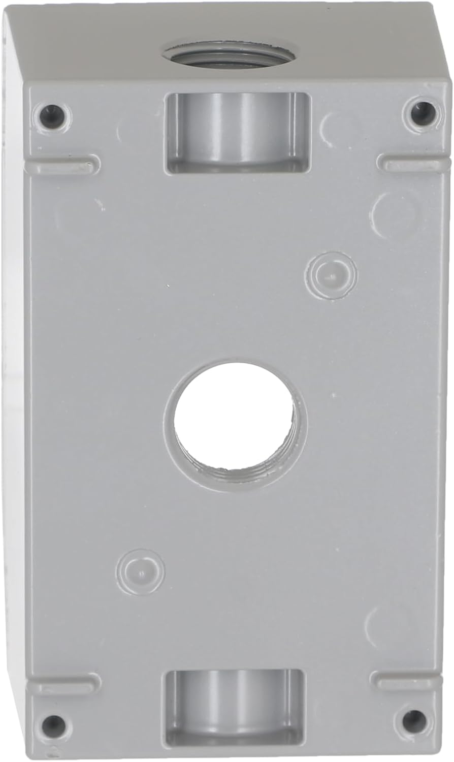 BELL 1-Gang Weatherproof Box, Three 1/2 in. Threaded Outlets, Gray