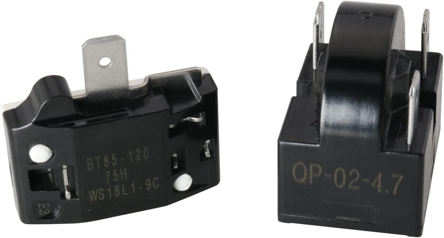 Refrigerator Compressor Relay and Overload Kit JJHXSM Refrigerator Starters QP2-4R7 4.7 Ohm 3 Pin Refrigerator PTC