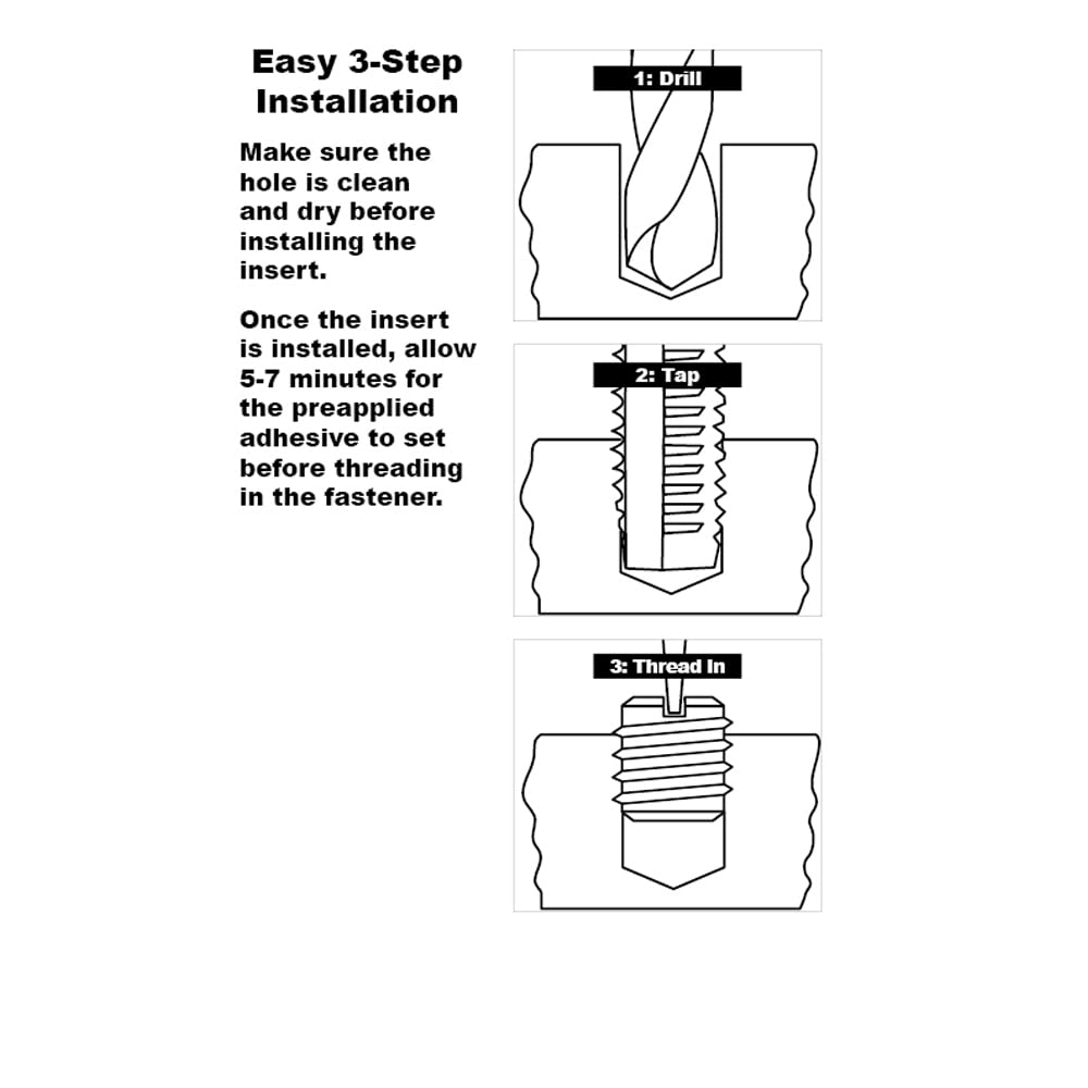 E-Z LOK Thread Insert, 0.5-13 Internal, 0.75-10 External, 5 ct