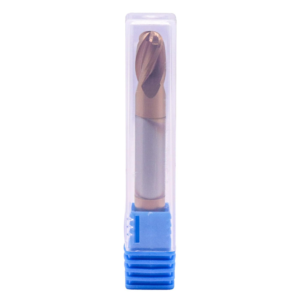 5/16" 4 Flute Solid Carbide Ball Nose End Mill, Double End, TiSiN Coated