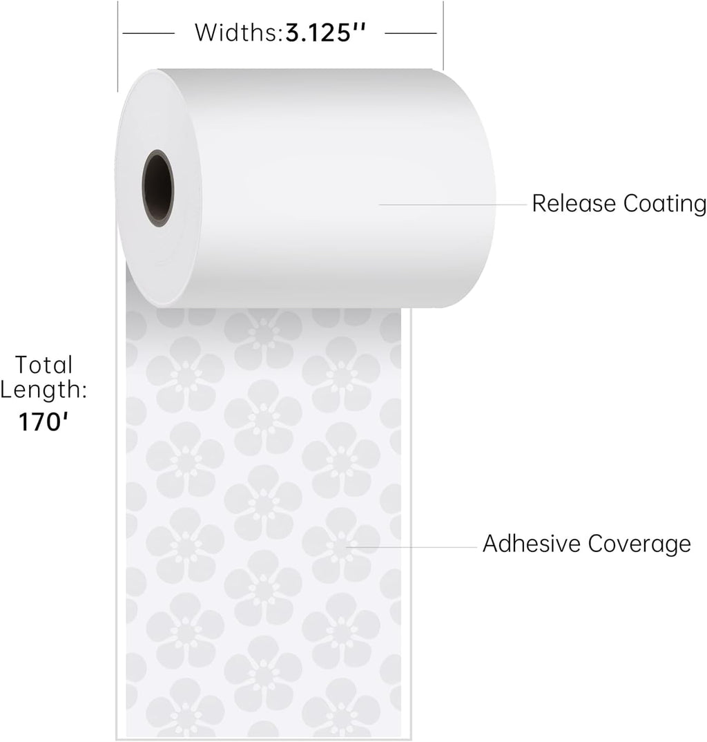 Sticky Thermal Receipt Paper 3 1/8"x 170 ft, 6 Rolls, Toast Epson TM-L90 | 80GSM Linerless sticky thermal paper with