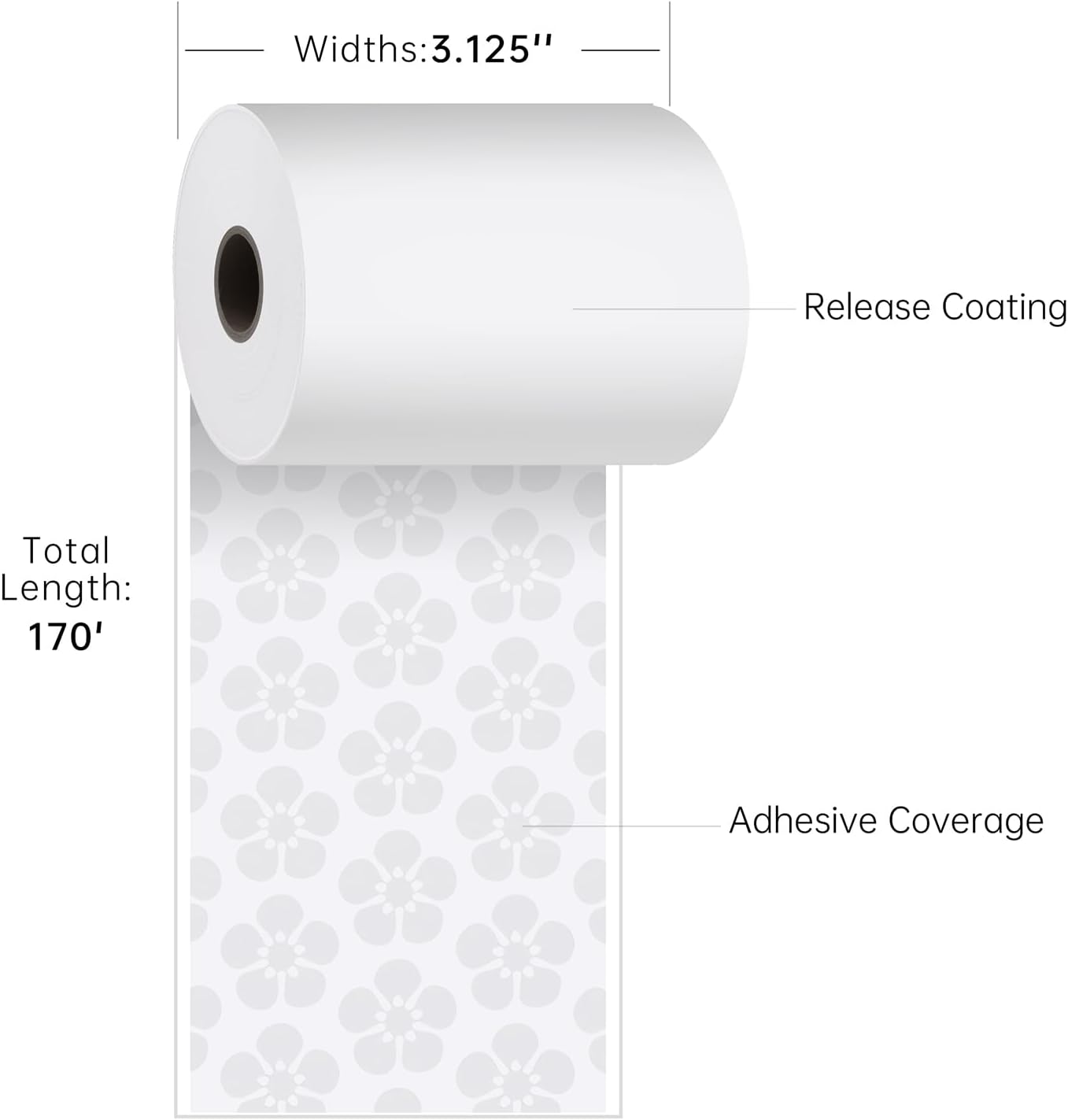 Sticky Thermal Receipt Paper 3 1/8"x 170 ft, 6 Rolls, Toast Epson TM-L90 | 80GSM Linerless sticky thermal paper with