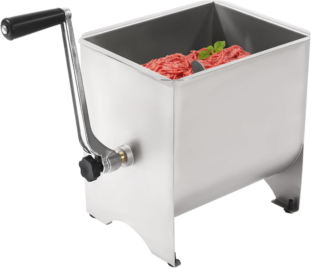 Meat Mixer, Stainless Steel Manual 20 Lbs Load Capacity Mince Machine, Food Chopper With Lid for Mixing Seasonings