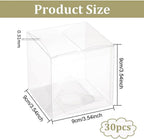 30 Pack 3.5x3.5x3.5 Inch Clear Plastic Easter Party Favor Box PVC Candy Gift Wrap Boxes for Wedding Party Candy