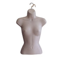 Female Mannequin Torso Hollow Back Body Stackable Dress Form with Hanging Hooks for Tshirt Display, Countertop, Craft