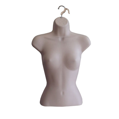Female Mannequin Torso Hollow Back Body Stackable Dress Form with Hanging Hooks for Tshirt Display, Countertop, Craft
