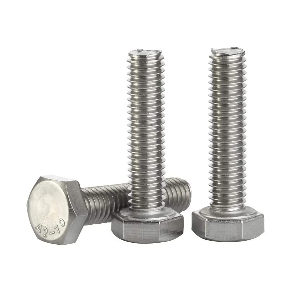 Mellewell M6 x 25mm Hex Head Screw Bolts, Fully Threaded, Stainless Steel 18-8, Plain Finish, Quantity 25