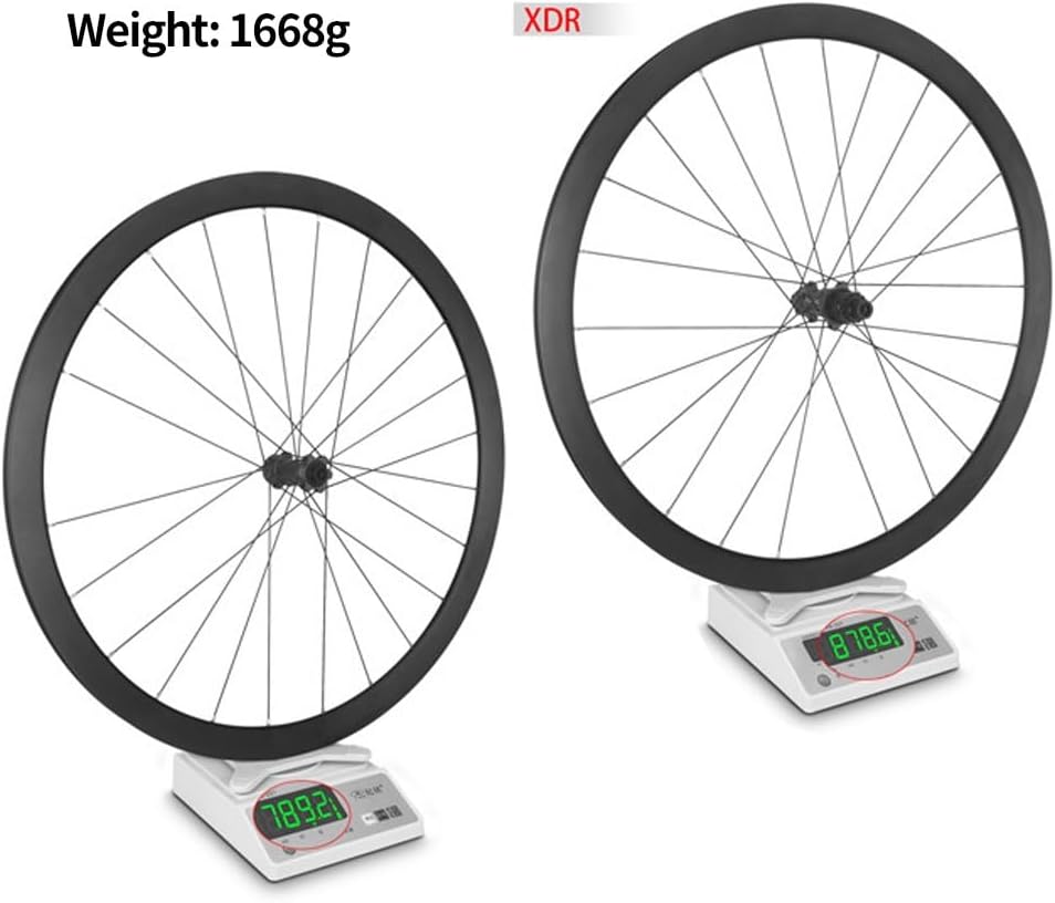 700C Gravel Road Bike Wheelset 30/35mm Ultralight Aluminum Double Wall Rims Center Lock Thru Axle, Tubeless Ready