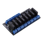 8 Channels Solid State Relay Module DC-AC Low Level Trigger Black with