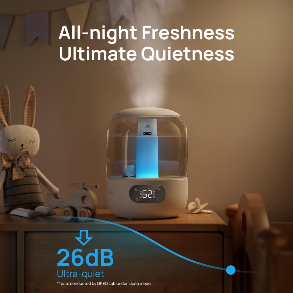 3L Humidifiers for Bedroom, 30H Runtime, 26 dB Quiet, New Edition | Easy to Refill & Clean, Precise Humidity Control