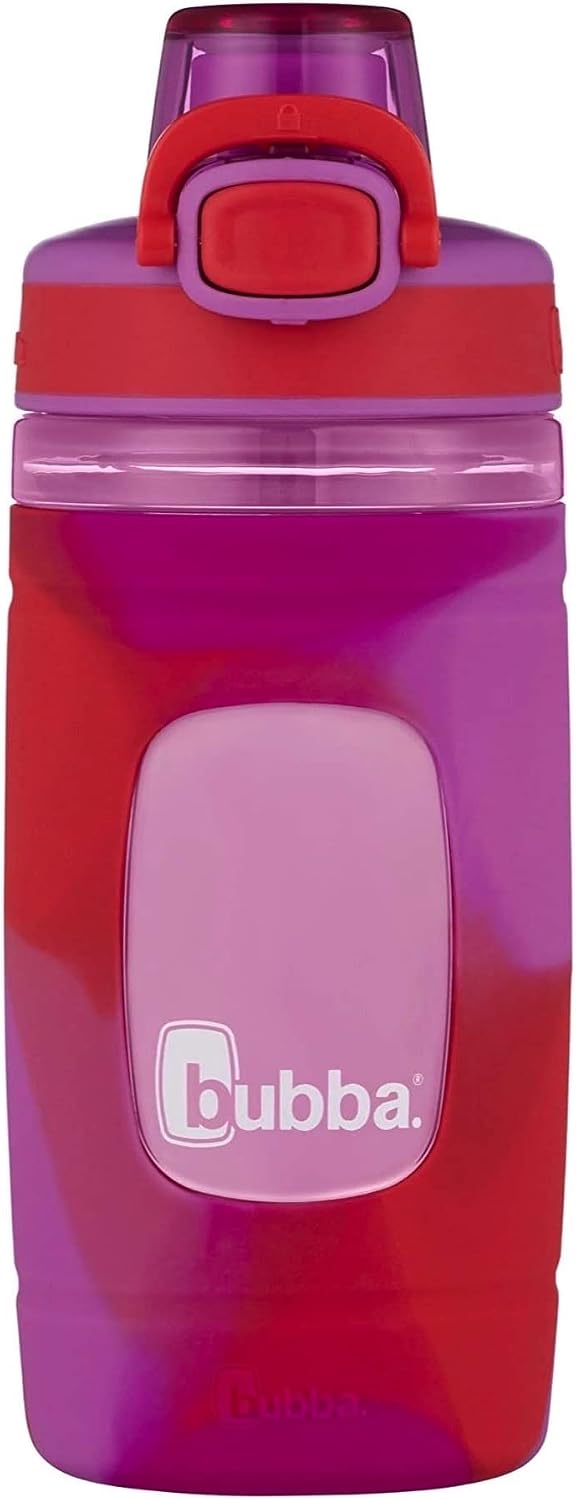 Flo Kids Water Bottle with Silicone Sleeve, 16oz., Watermelon and Wild Berry