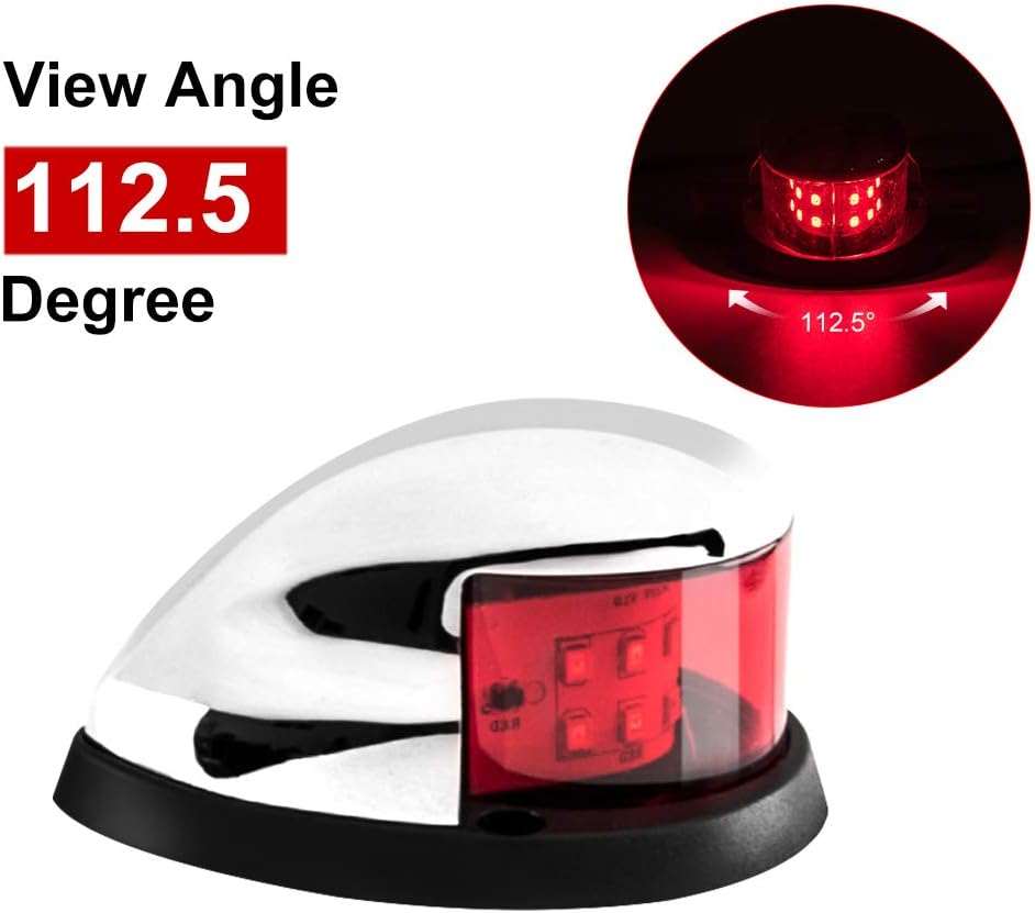 LED Boat Navigations Light Marine Red and Green Bow Light (Silver)