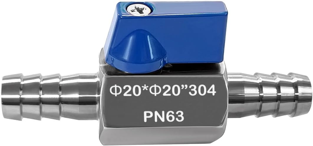 Beduan 3/4” Barb Ball Valve 304 Stainless Steel Mini Shut Off Valve