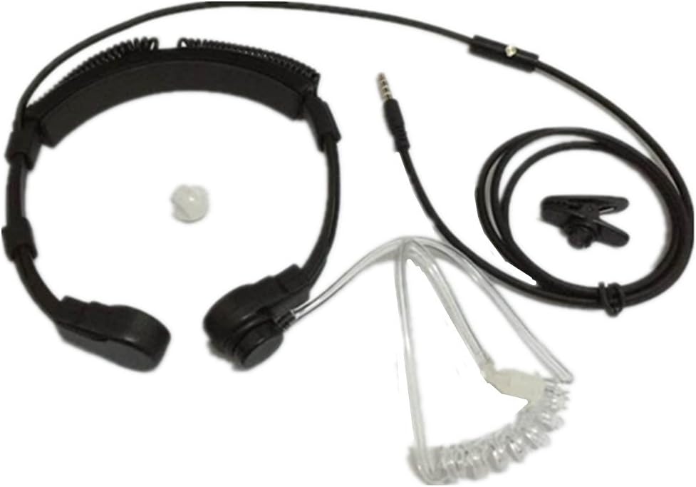 3.5MM Plug Adjustable Throat Mic Anti-Noise Tactical Neckband Vocal Hands-Free in-Ear Military Air Tube Covert