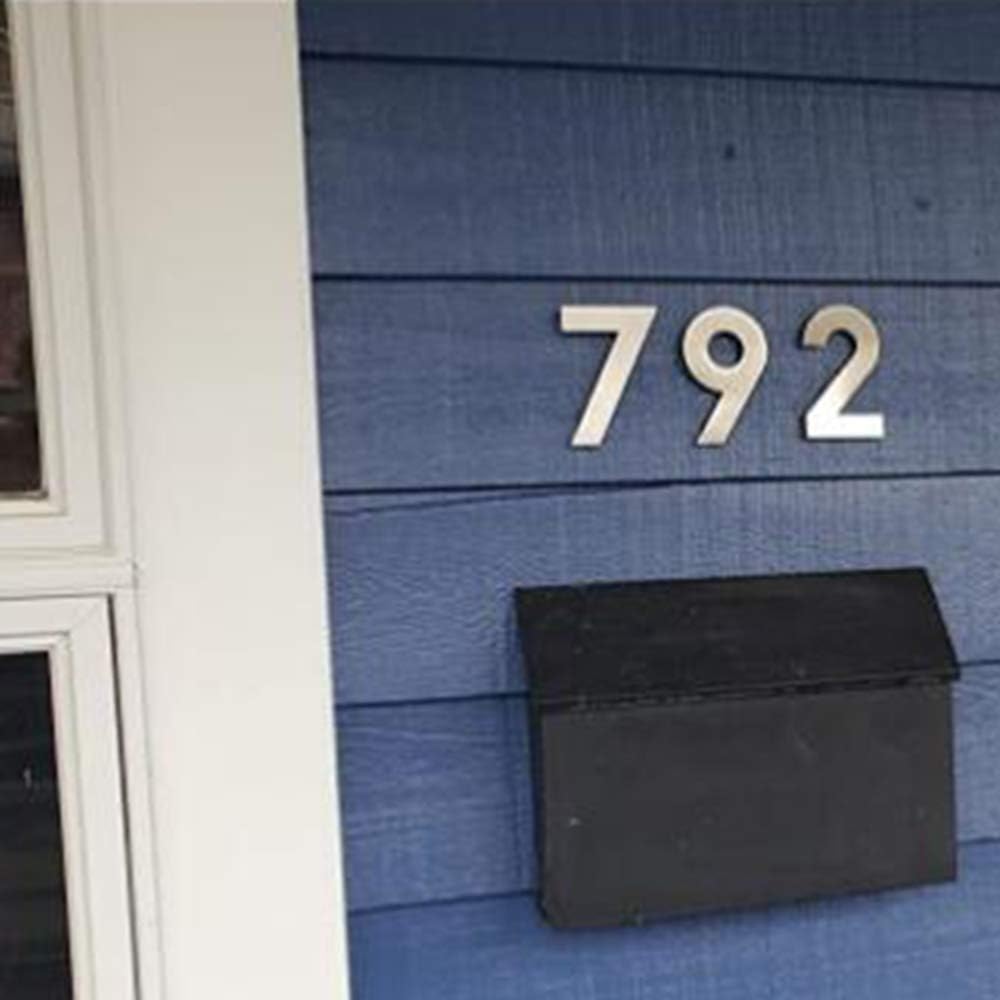 5 Inch Modern Solid Stainless Steel Floating Mount House Numbers and Street Address Plaques door Numbers