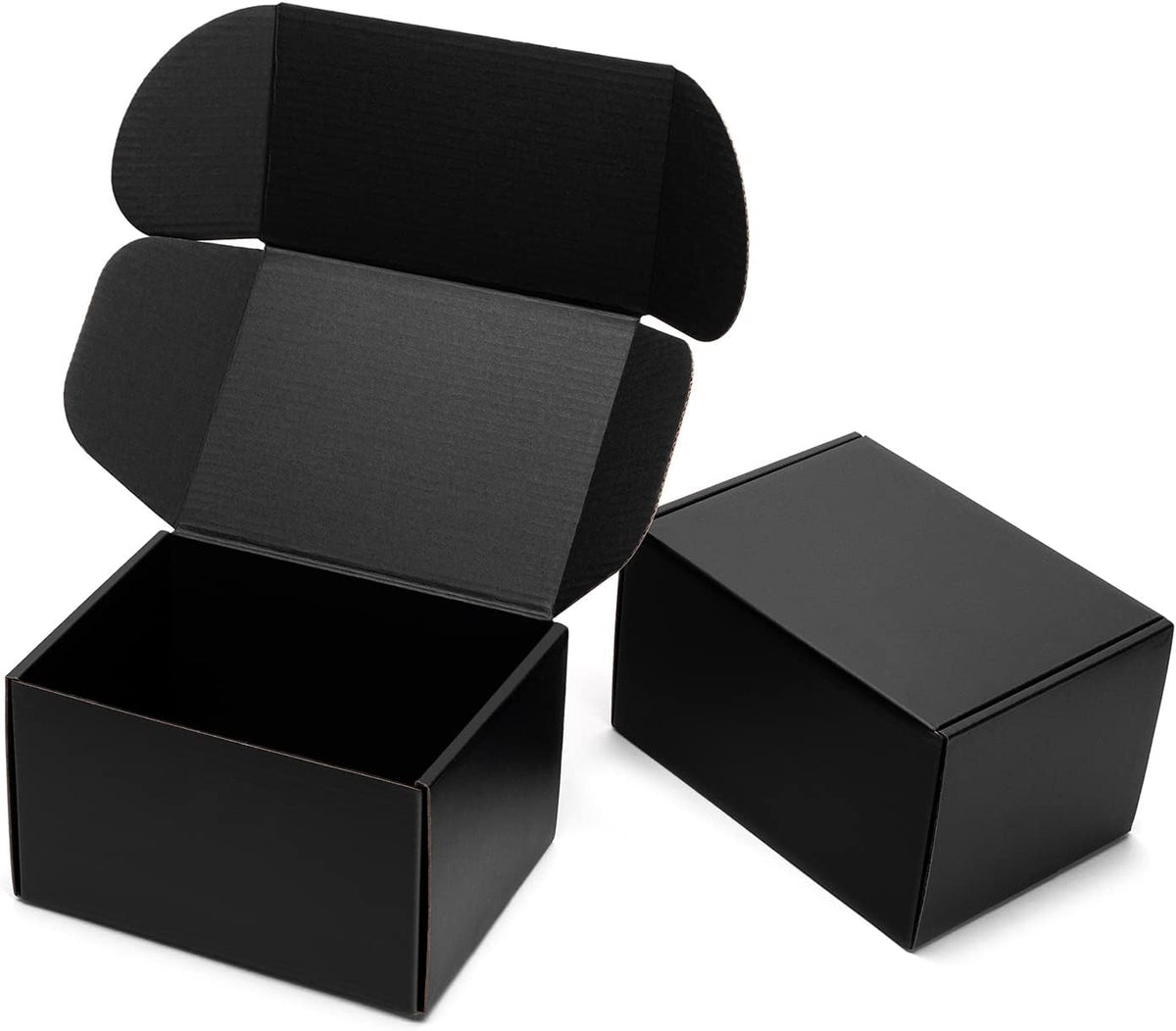 7x5x4 Inches Black Shipping Boxes 25 Pack - Corrugated Cardboard Mailing Box for Small Business, Tab Locking