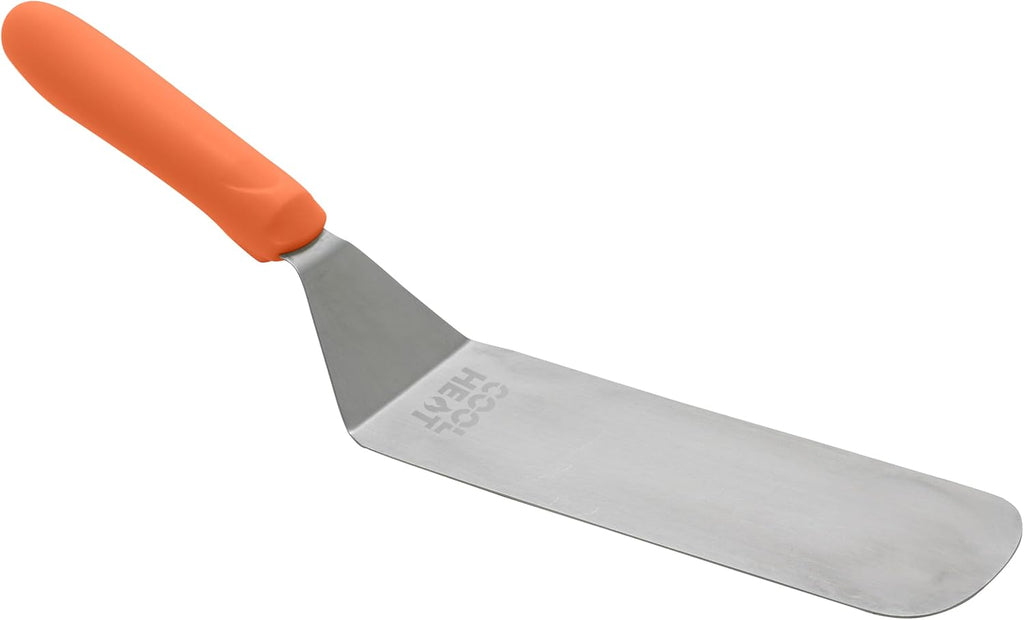 8" x 3" Orange Cool Touch Handle Griddle Turner/Spatula