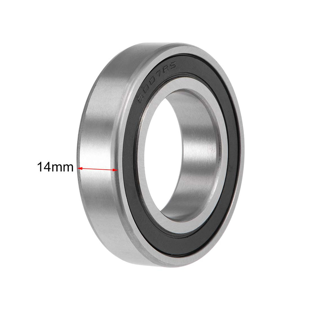 uxcell 6007-2RS Deep Groove Ball Bearings Z2 35mm X 62mm X 14mm Double Shielded Carbon Steel 2pcs