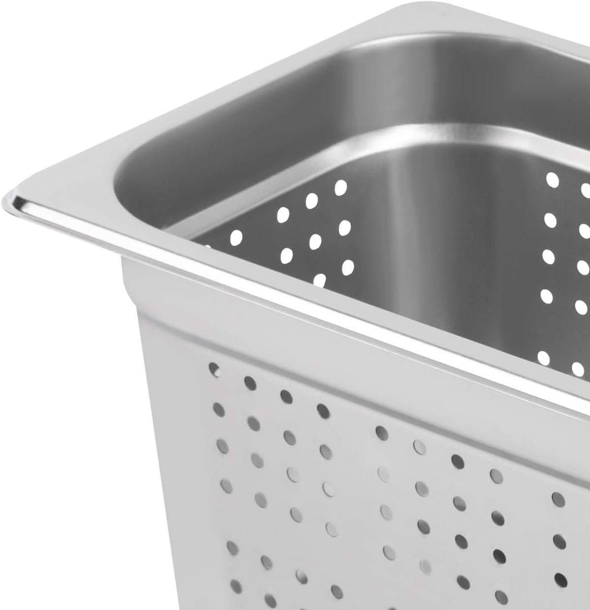 Perforated Steam Pan, 2 Pack 1/3 Size 6" Deep Stainless Steel Hotel Pan