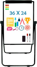 White Board Easel Office Portable Dry Erase Boards with Stand, Flipchart Easel Height Adjustable 36x24 inches