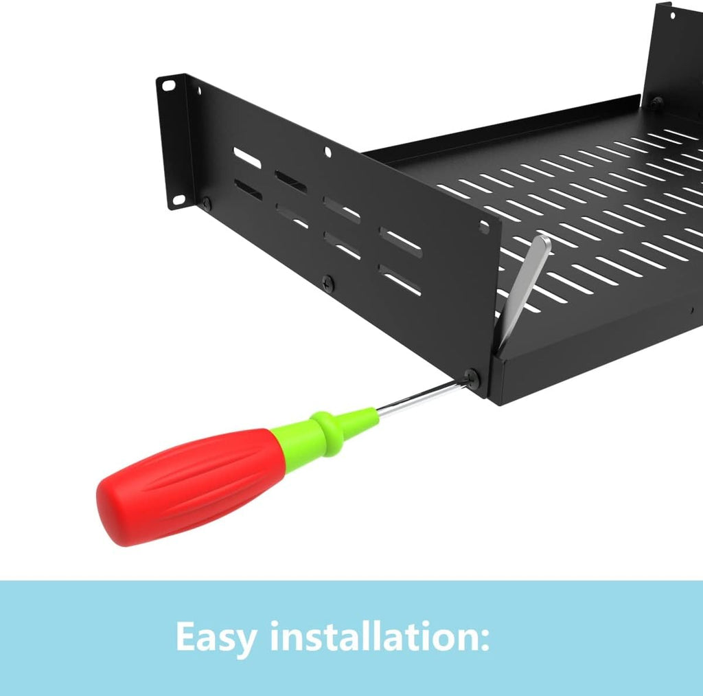 2U 19" Universal Vented Rack Mount Cantilever Server Shelf