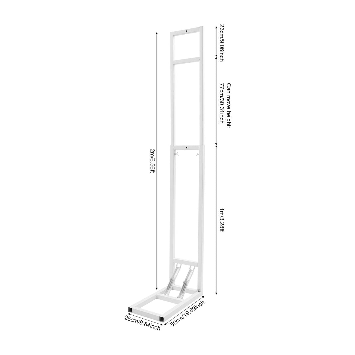 White Square Wedding Backdrop Stand,Metal Arch Backdrop Stand w/Foldable Base,Adjustable Height(1-2m) Rectangle Metal