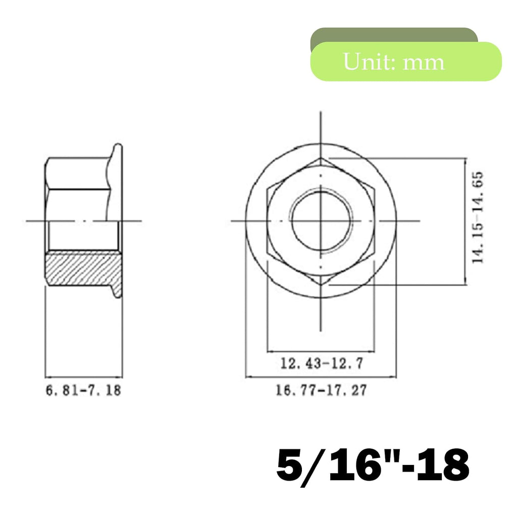5/16"-18 Flange Nuts, 304 Stainless Steel Serrated Flange Hex Lock Nuts, 20Pcs-Pack