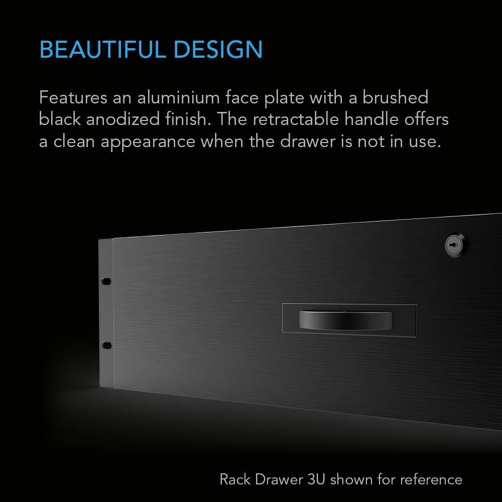 AC Infinity Rack Mount Drawer 2U, Locking Storage for 19" Server & AV Racks