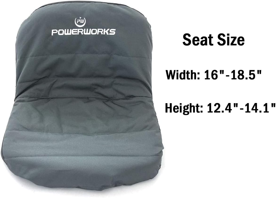 Weatherproof Deluxe Riding Lawn Mower Seat Cover, Medium, Black | For Seats 12.4-14.1" High, 600D Oxford