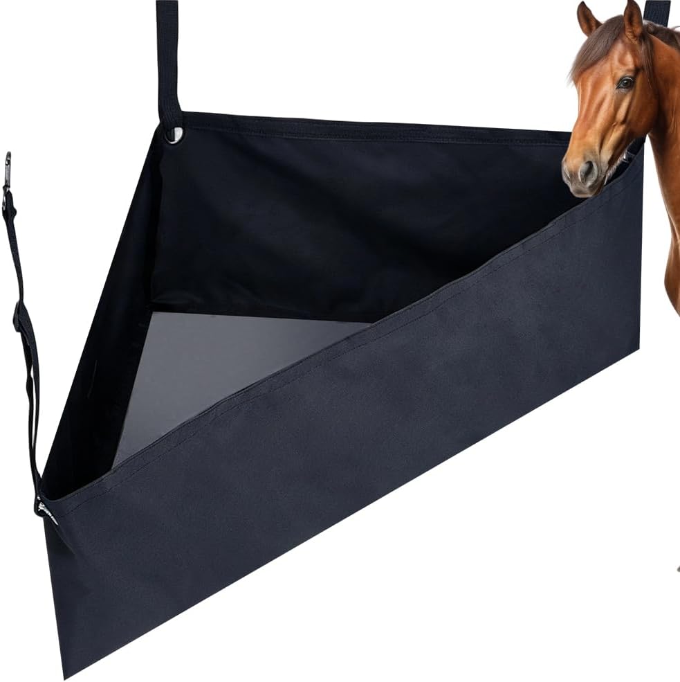 2Pack 32x15.9x10.3inch Horse Corner Hay Feeder Bag, Durable Oxford Cloth Large Capacity Hay Bag for Horse Trailer