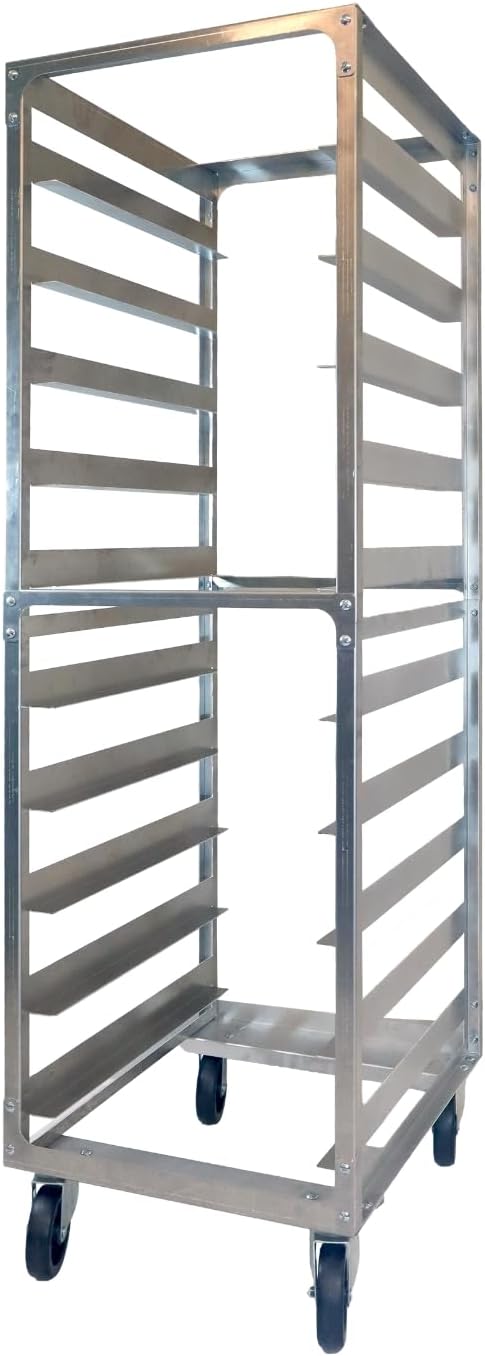 10 Tier Sheet pan Rack 6" Spacing Aluminum Pan Rack, Heavy-Duty Rack for Electronics & Pharma, Mobile Clean Room Rack