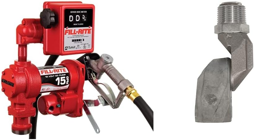 Fill-Rite FR1211H 12V 15 GPM Fuel Transfer Pump w/Standard Mechanical Meter Package (Gallons) & S075H1314 3/4" Multi-Plane Swivel