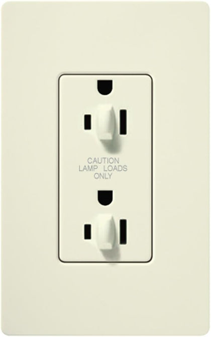 Lutron SCR-15-DDTR-BI Satin Colors 15-Amp Dual Dimmable Tamper Resistant Receptacle, Biscuit