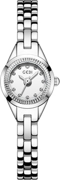 Women's Small Bracelet Watch, 17mm Crystal Dial Stainless Steel Band | 17mm petite dial, stainless steel bracelet