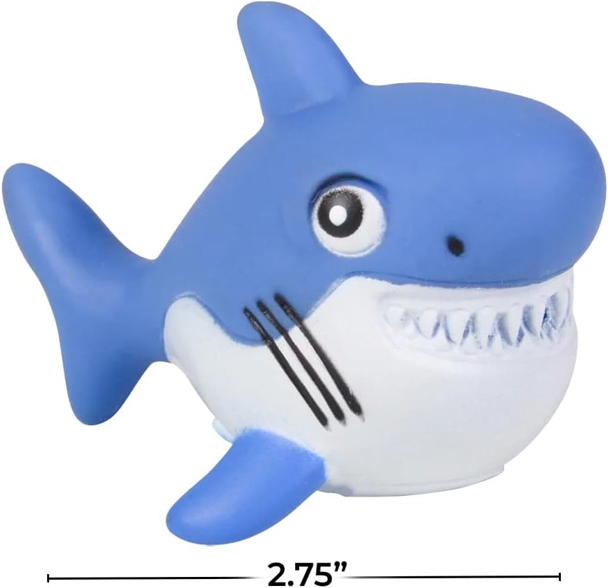 2.75 Inch Rubber Water Squirting Sharks, One Dozen