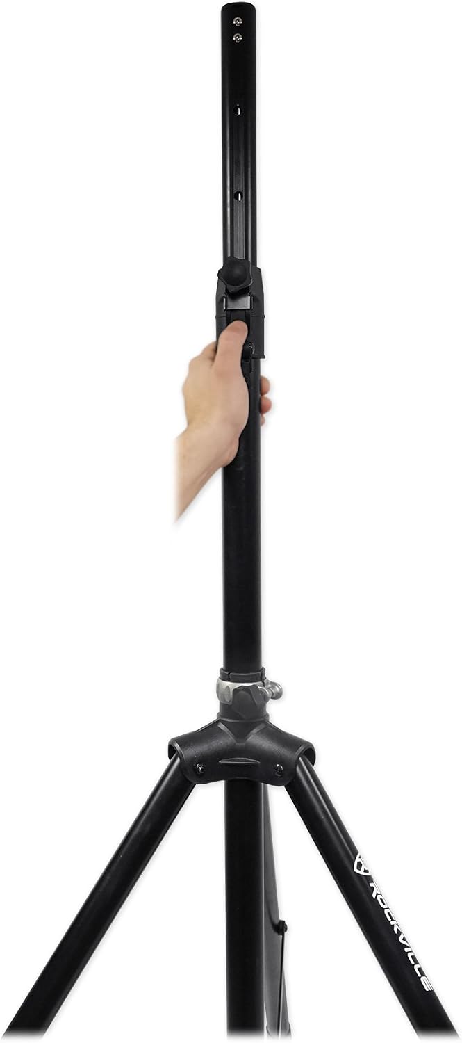 RVSS4A Black DJ PA Tripod Speaker Stand, Hydraulic Air Auto Lift | Auto Lowering, 154 lbs Capacity, 42 to 79" Height