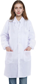 Scientist Doctor Costume Lab Coat Women Men Halloween White Long Sleeve Lab Coat Unisex Adult Nurse Costume Lab Coat