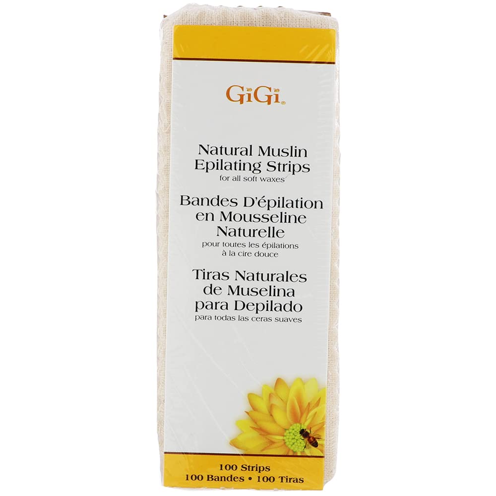 Waxing Strips for Hair Waxing/Hair Removal, Small Natural Muslin Strips, 100 Ct (1.75 in x 4.5 in) Small