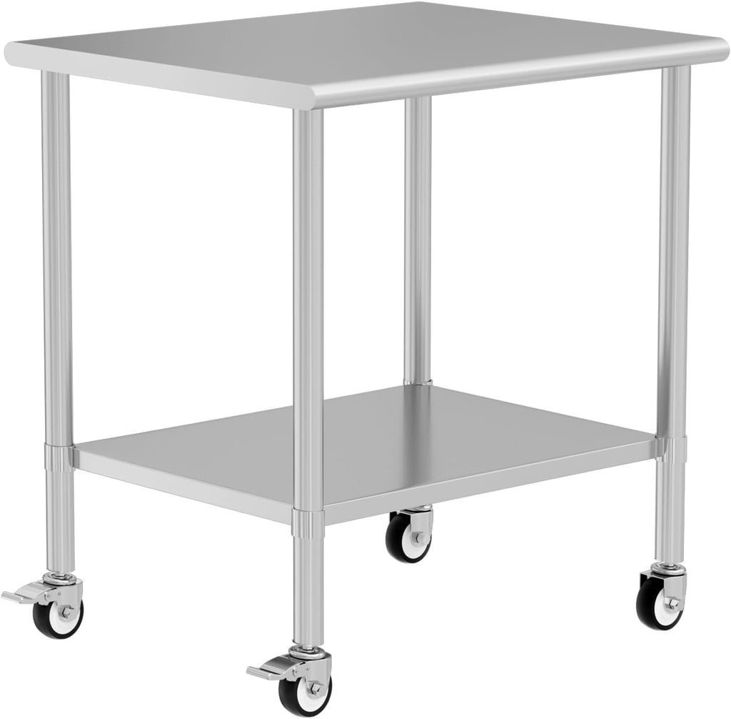 Stainless Steel Prep Table 30 x 36 with Wheel Casters
