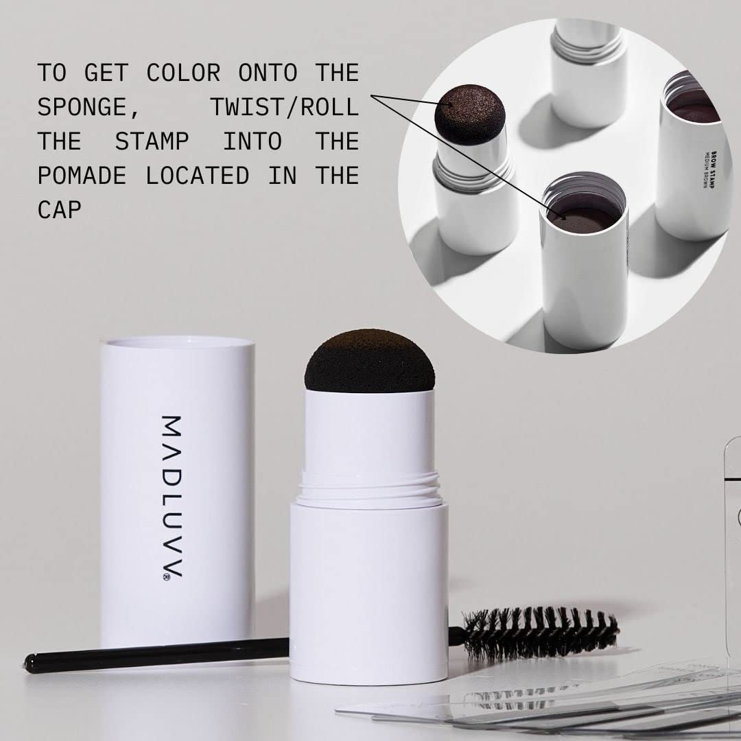 Brow Stamp Kit, 9 Stencils & Pomade for Sparse Brows (Blonde)