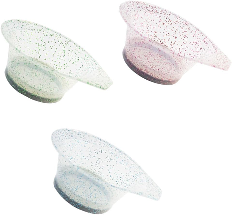 3 Pieces Hair Color Bowl Glitter Hair Dye Bowl Hair Color Mixing Bowl Plastic Color Mixing Tint Bowl Round Applicator