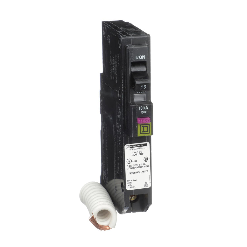 Square D by Schneider Electric Square D - QO115DFC 15 Amp Single-Pole Dual Function (CAFCI and GFCI) Circuit Breaker