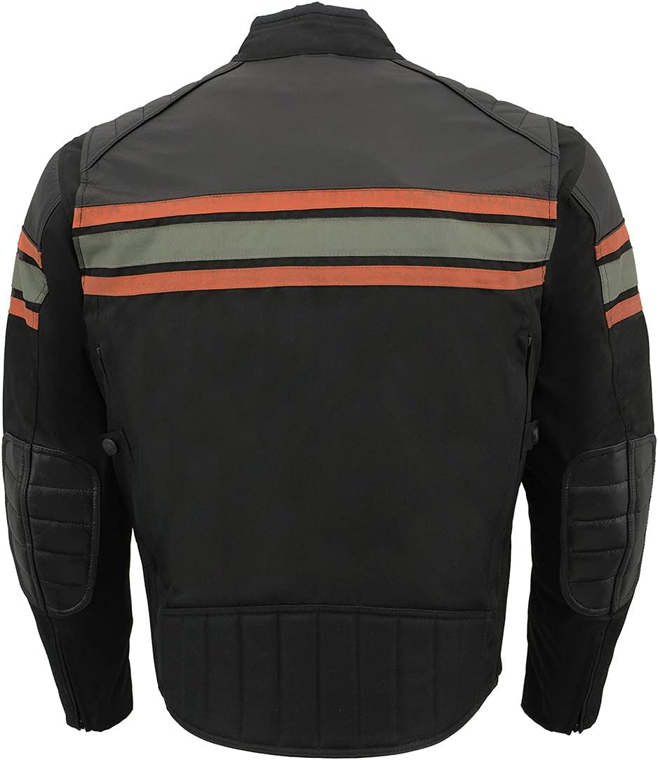 Men’s CE Armored All-Season Motorcycle Jacket - Large | All Seasons, Impact Protection ,Textile Racer Design, Vented